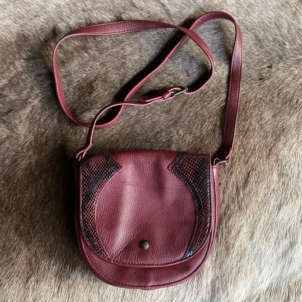 Vince Canute burgundy Leather crossbody
